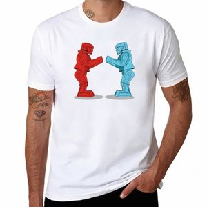 Rock 'Em Sock' em Robots Tシャツヒッピー服アニマルプリンフォーボーイズ税関デザインあなた自身の特大の白いTシャツの男性T4SA＃