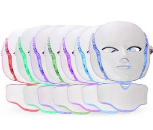 Säljer PDT PON LED FACE NACK MASK 7 Färg LED -behandling Skin Whitening Firming Ansiktsskönhet Mask Electric Antiaging MAS9883552