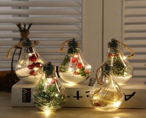 LED Transparent Christmas Ornament Dekoracja choinek wislarz plastikowy kulki kula wystroju domu
