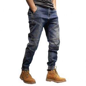 2022 NOWOŚĆ HIP HOP HAREM Dżinsy Mężczyźni luźne joggery jeansowe swobodne dresowe spodnie Korea kostki spodnie uliczne ubrania u07w#