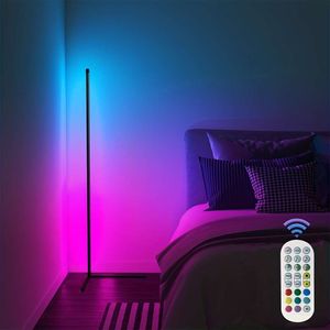 Luce ambientale angolare da parete da 1 pezzo, telecomando RGB, altezza 59,06 pollici con musica e funzione di temporizzazione