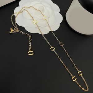 18k Brand Letter Designer Necklace Chains Letter Pendants Men Women Diamond Necklace Stainless Steel Choker Pendant Jewelry Accessories Gifts