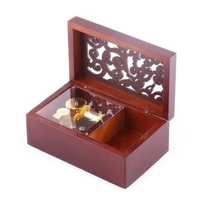 Lådor Wood Mini Music Box Edelweiss/For Alice 18 Note Wood Hand Crank Musical Box Birthday Present Valentine's Day Christmas Gift