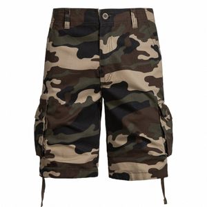 Camoue Shorts Männer Cargo Knie Hosen Sommer Taktische Gym Military Ripstop Shorts Cott Training Wandern Weiß Bermuda Große Größe L2Gf #