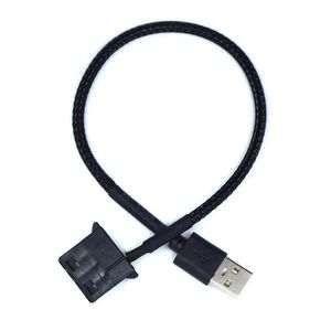 Ny 2024 30 cm 4Pin -fläkt till USB -adapterkablar 4pin Dator PC FAN Power Cable Connector Adapter PVC Connect Black