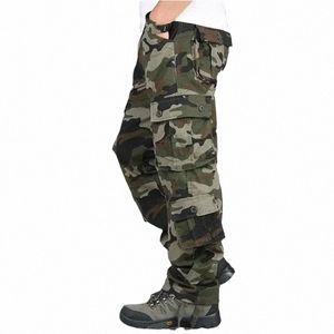 camoue Camo Cargo Pant Men Casual Multi-pockets Baggy Combat Loose Trousers Overall Army Military Tactical Pants Hombre 44 X7EX#