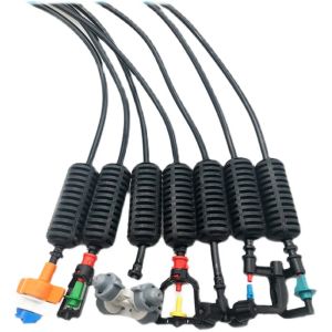 Kits 10 Sets Hängende Nebelsprinkler mit Gewicht Barb Connector Antidrip für Gartengewächshaus Rasenbewässerung Kühlung Staubsprüher