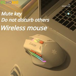 Möss Echome Wireless Mouse Bluetooth Wired Twomode Silent Office Game Rechargeble Backlight FPS Gaming Mouse för dator bärbar dator