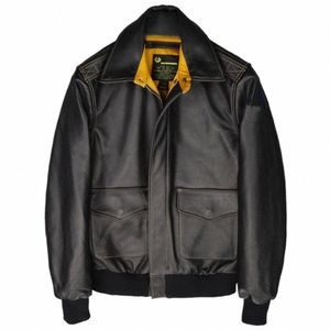 Importado Aviator Mans Casacos de Couro Real Jaqueta de Couro Para Homem 4XL Sobretudo Piloto Homem Casaco Inverno Quente Casaco Homens Roupas 58Fz #