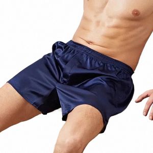 Indumenti da notte Pijama Estate Mutande da uomo Intimo morbido Raso Pantaloni da notte Indumenti da notte Pantaloncini di seta Maschio Sexy Nuovo Boxer allentato t8Dd #