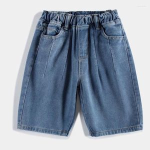 Herren-Shorts, Sommer-Jungen-Denim-Hosen, koreanische Version des großen westlichen Stils für Kinder, locker, fünf Punkte, dünn