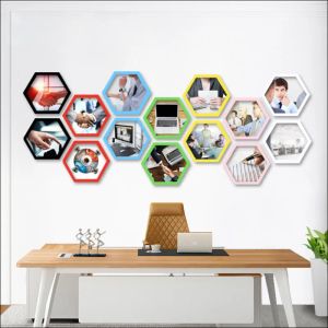 Quadro hexágono moldura de foto hexagonal moldura de foto polígono foto decoração de parede combinação de imagem pintura de parede arte personalizada foto