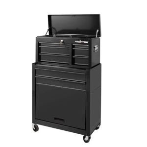 Çekmeceler Frontier 24inch 5Drawer Rolling Aracı Göğüs ve Dolap Combo, Çelik, Siyah Depolama Organizer Çekmece Bölücü Gabinete Cajonera