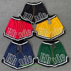 Mens 반바지 고품질 Rhude Morant 어울리는 American Street Mesh Basketball 반바지 느슨한 캐주얼 남성용.