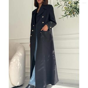 Abiti da uomo Abaya nero Donna Doppio petto Risvolto Giacca formale Costume intero Homme Abbigliamento musulmano di lusso Dubai Custom Made