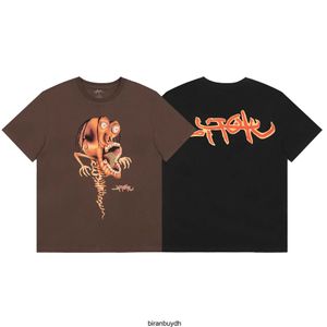 Alta qualidade ts abstrato cabeça grande trança suja pequeno monstro em torno do pescoço manga curta camiseta casual verão