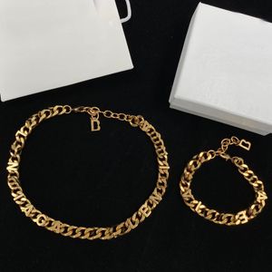 Halsbandsdesigner guld stor kedje smycken gåva, s925 smycken halsband armband skatt