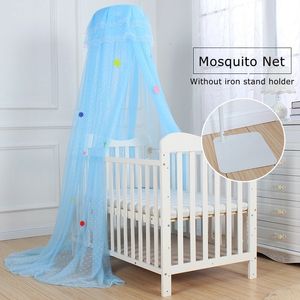 Bebek beşik sivrisinek net kanopi çadır dantel jaquard netting for cradle demir destek olmadan standı çocuk odası dekorasyonu 240326