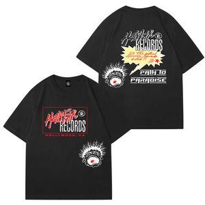 Designer Fashion Classic Hellstar Shirt Summer Mens and Women Rapper Wash Gray Heavy Craft Hell Star High Street Retro Short Sleeve Top Sweatshirts Ep1b