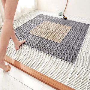 Mattor diy skarvning tpe badduschmatta anpassad storlek skärs vattentät badrumsmatta Egofriendly Dålig nonslip toaletter Floor Foot Pad Pad Pad