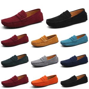 Män casual skor espadrilles trippel svart vit brun vin röd marin khaki mens mocka läder sneakers glid på båt sko utomhus platt kör jogging promenad 38-52 a009