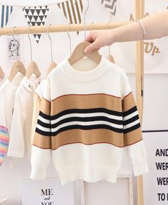 Maluch dla dzieci ubrania dla chłopców jesienna zima ciepły pullover top w kratę sweter dziewczyna moda moda dżentelmen dzianin 27T2808787