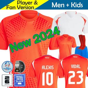 3XL 4XL Şili 24/25 Futbol Formaları Alexis Vidal Çocuk Kit 2025 Milli Takım Futbol Gömlek Ev Kırmızı Uzak Beyaz Tam Set Erkekler Camiseta 2024 Copa America Zamorano Isla Ch