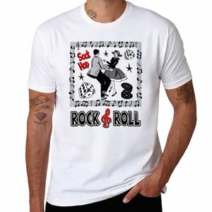 Rock and Roll Musica Vintage anni '50 Sock Hop Dance Party Rockabilly Style Doo Wop T-shirt vestiti carini top carini T-shirt da uomo O0pB #