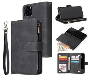 För Samsung Galaxy A10 A20E A20 A40 A30S A50S A50 A70 A10S A20S A70S S10 Plus blixtlås Flip Wallet Leather Phone Case Cover1023354