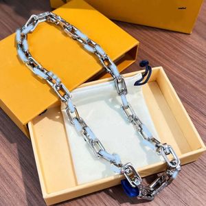 High Quality Punk Square Designer Bamboo Joint Necklaces Hip Hop Pendants Quenching Thick Link Collar Gothic Jewelry Men Cuban MONOGRAM Chain