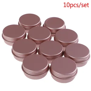 Garrafas de armazenamento 10pcs 10ml latas de alumínio vazias parafuso superior redondo tempero de vela com recipientes de tampa