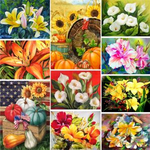 Nummer Landscape Cartoon Flowers Diy Paint By Numbers Set Acrylic Paints 40*50 Brädor efter siffror Dekorativa målningar Hantverk för vuxna