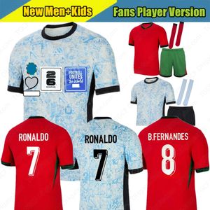 24 25 Portuguesa Portogallo Maglie di calcio Fernandes Ronaldo Cristiano Portugieser 2024 Euro Cup Coppa Sambutte da calcio Kit Kit Team B.Fernandes Joao Felix 2025 Red