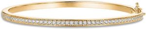 Pavoi 14K Gold Plated Cubic Zirconia Bangle Classic Tennis Armband | Guldarmband för kvinnor