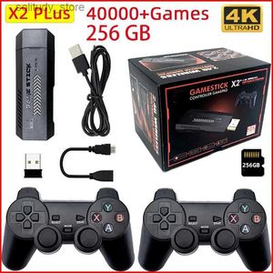 Портативные игровые плееры X2 Plus 256G 50000 Game GD10 Pro 4K Game Stick 3D HD Ретро игровая консоль Беспроводной контроллер TV 50 Симулятор для 1/N64/DC Q240326