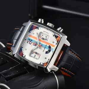 Tagi heure zegarek męsko zegarek Monako Caliber Gulf Ruch zegarki Real skórzane paski na rękę chronograf luksusowy zegarek Montre luksus tag monaco f1 zegarek 469