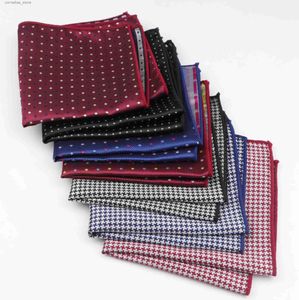 Handkerchiefs Dot handle polyester scarf retro business suit fabric Hanji mens pocket stripe square handle 22 * 22cm Y240326