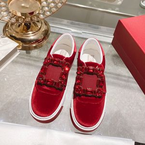 Unleash Elegance: VIVIER's Designer White Sneakers Boasting Lustrous Red Gemstone Accents: A perfect blend of comfort and high fashion