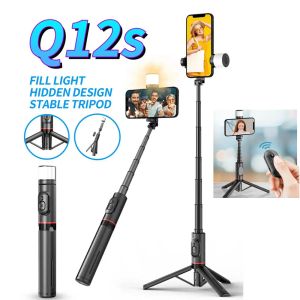 Sticks Portable Selfie Stick Telescopic Aluminium Alloy Tripod with Bluetooth Remote for Samsung iPhone Pro Max Xiaomi 12S Ultra Phone