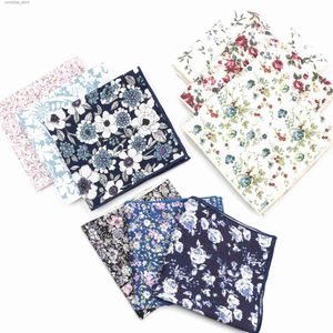 Handkerchiefs New Pocket Plaza Mens Flower Owner Printed Wedding Party Dress Polly Towel Hanky Y240326