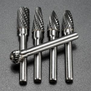 Draaigereedschap 5pcs 1/4" 6mm Shank 10mm Head Adfgl Tungsten Carbide Burr Rotary Cutter Set for Cnc Engraving Tool