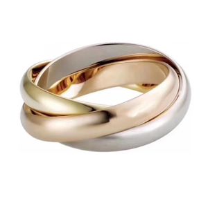 오리지널 브랜드 트리니티 러브 디자이너 여성을위한 v-gold 반지 3 컬러 크로스 커플 골드 CZ 다이아몬드 네일 반지 남성 보석 매일 의상 액세서리