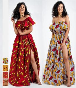 Ankara Style African Clothes Dashiki Print Top Skirts Fashion Feather Party African Dresses for Women Robe Africaine43985783703025