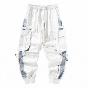 Hip-Hop Men byxor Sweatpant Men's Harem Overalls Multi-Pocket Ribb Men's Sports Pants Streetwear Casual Men's Casual Pants 29il#
