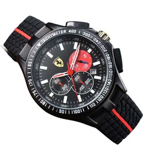 Sześć igły pełne funkcje gumowy pasek męski Fara Casual Running Second Chronograph Watch