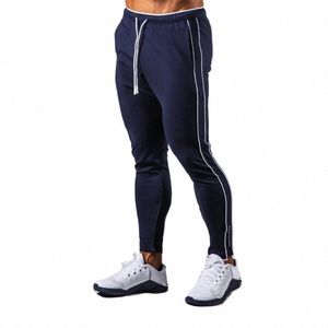 mens Cott Running Pants Navy GYM Leggings Joggers Streetwear Casual Sport Trousers Male Training Workout Fitn Sweatpants J1yJ#