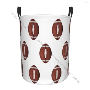 Laundry Bags Bathroom Basket American Football Ball Print Foldable Hamper Clothes Organizer