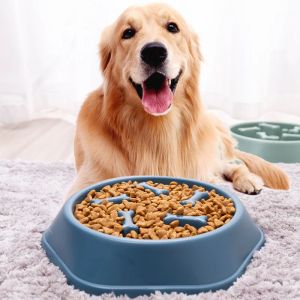 Tigela de ração para cães, produtos para alimentação de animais de estimação, alimentador lento, pratos para cachorros, comida para animais de estimação, tigela anti-glouton para cães médios e grandes raças