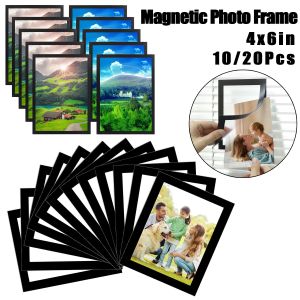 Frame 4x6 Inch Magnetic Picture Frames Magnets Photo Frame Rectangle Poster Painting Frame for Refrigerator/Window/Wall Home Decor