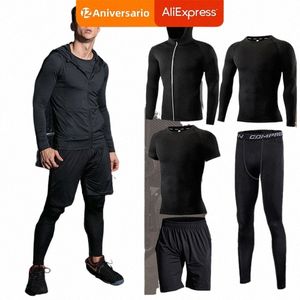 Set da corsa da uomo Compri Jogging Tute sportive Palestra Fitn Abbigliamento sportivo Completo da allenamento Collant Abbigliamento sportivo per uomo Dry Fit